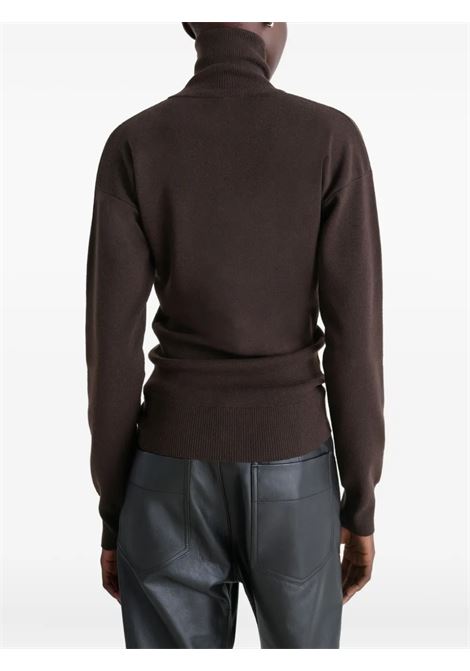 buttoned fitted cardigan woman aubergine LEMAIRE | TO1431 LK1045RE373